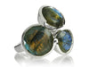Three Circle Cluster Cocktail Ring Labradorite