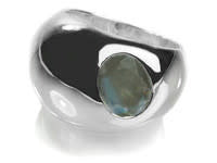 Gaudi Dome Ring with Faceted Stone Labradorite