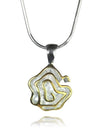 Gold Edged Silver Barcelona Flower Pendant