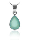 Tear Drop Pendant Aqua Chalcedony