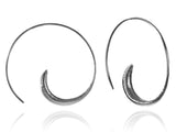 Brushed Silver Swirly Earrings