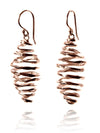 Rose Gold Plated Battered Honey Comb Earrings