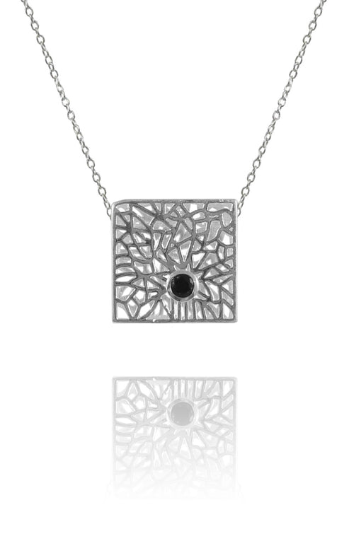Mosaic Square Necklace Black Onyx