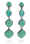 Four Geometric Drop Earring Aqua Chalcedony