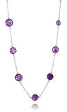 Faceted 17 Stone Capri Long Necklace Amethyst