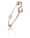 Gold Plated Four Oval Stone Jaipuri Bangle Amethyst