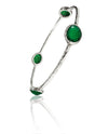 Four Oval Jaipuri Stone Bangle Green Onyx