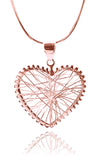 Rose Gold Plated Small Criss Cross Heart Pendant