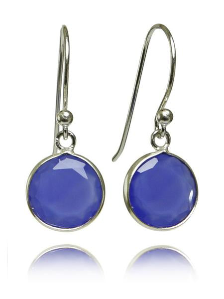 Hanging Puntino Earrings Blue Chalcedony