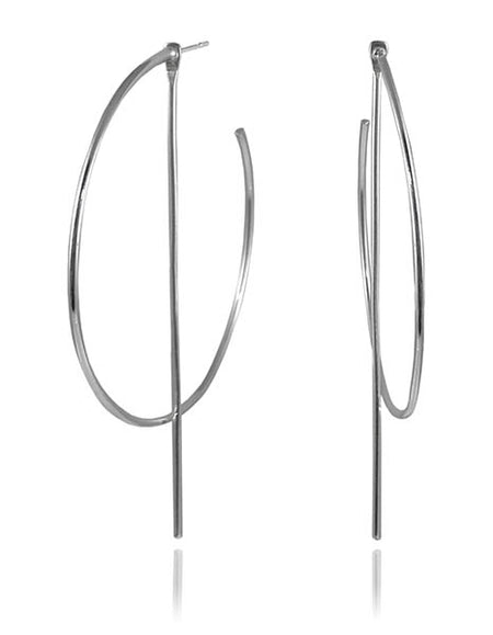 Brushed Double Circle Pin Dangle Earrings