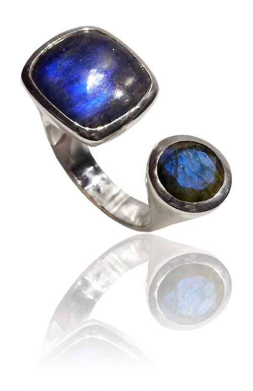 Mexico City Art Deco Ring Labradorite