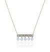 5 Stone Bavaria Bar Necklace Blue Topaz