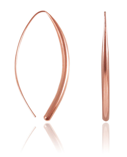 Rose Gold Plated Curved Earrings