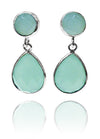 Capri Duo Earrings Aqua Chalcedony