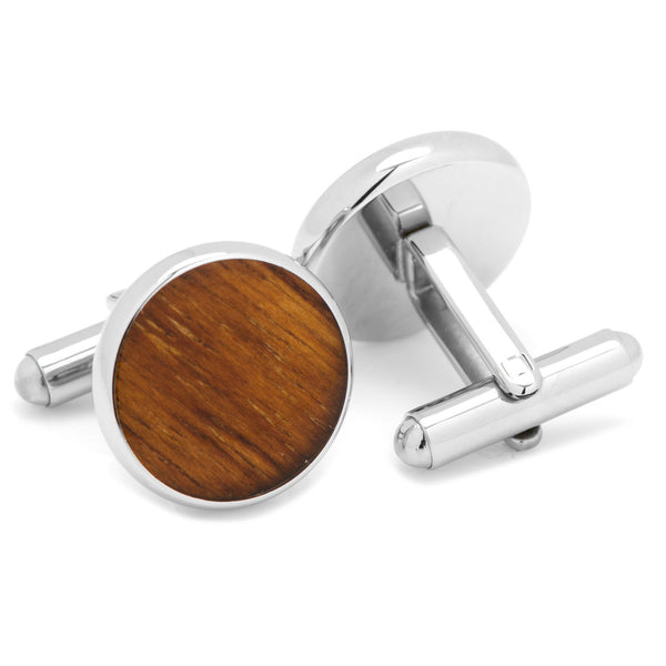 Stainless Steel and Wood Cufflinks