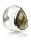 Side Paisley Ring Raised Smokey Quartz