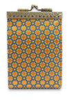 Card Holder Orange/ Blue Checkers RFID