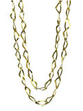 Gold Plated Italian Matte Double Masquerade Linked Necklace