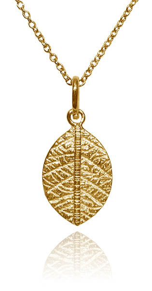 18K Gold Plated Leaf Pendant and Chain