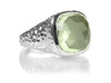 Gaudi Pointalism Square Cocktail Ring Green Amethyst