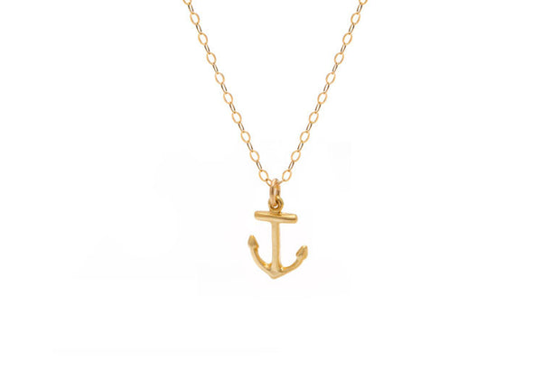 14Kt Gold filled Chain, with Gold Vermeil Anchor Pendant