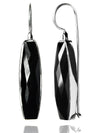 Mini Faceted Vertical Drop Earrings Black Onyx