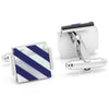 Floating Lapis and Mother of Pearl Striped Cufflinks