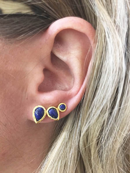 Peacock Climbing Earrings Lapis Lazuli