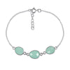 Three Stone River Rock Bracelet Aqua Chalcedony