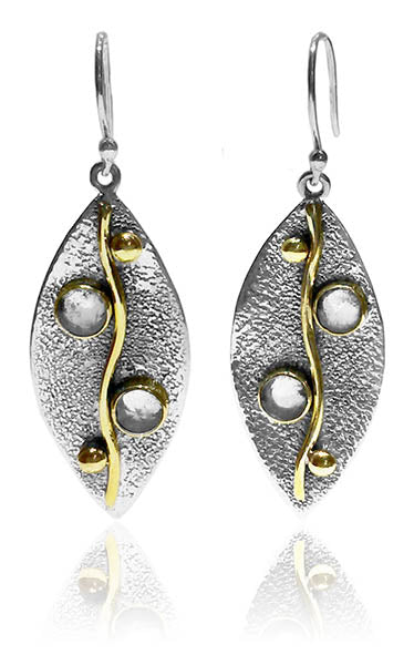 Two Stone Haifa Leaf Earrings