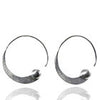 Brushed Swirly Earrings with Silver Ball