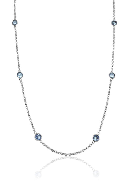 Tiny Kathak 8 Stone Necklace Blue Topaz