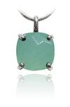 Capri Square Pendant Aqua Chalcedony