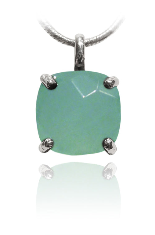 Capri Square Pendant Aqua Chalcedony