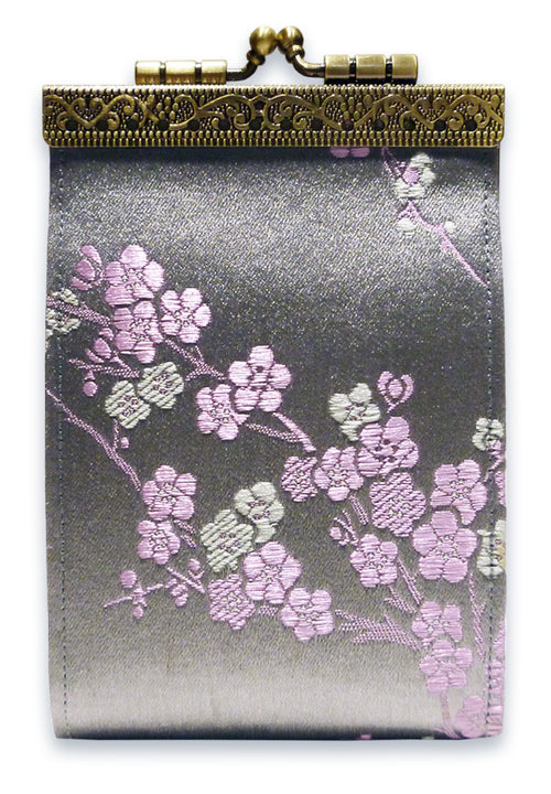Cathayana Card Holder Cherry Blossom - Grey