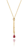 Gold Plated Berlin Wall Necklace Rough Cut Ruby