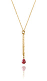 Gold Plated Berlin Wall Necklace Rough Cut Ruby