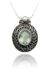 Indonesian Pearl Slider Pendant Green Amethyst