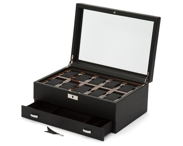 Roadster 10 Piece Watch Box with  Drawer