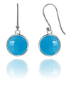 Medium Hanging Puntino Earrings Blue Chalcedony