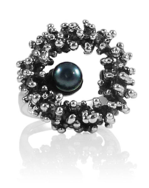Under the Sea Pearl Ring Grey Pearl Size 8.5