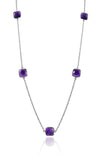 7 Square Stone Necklace Amethyst
