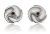 Flowered Sculptured Earring Drops Garnet