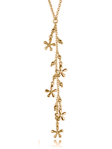 18K Gold Plated Bloom Lariat Necklace
