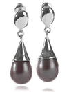 Capri Cone Pearl Earrings Grey Pearl