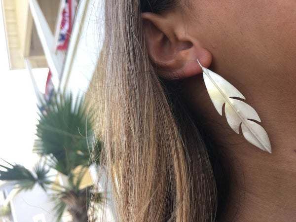 Bold Amazon Leaf Earrings