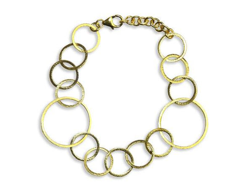 18K Gold Plated Small-Large Circle Linked Bracelet