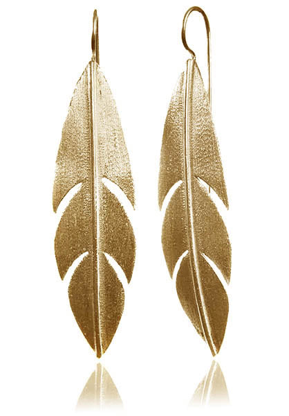18K Gold Plated Bold Amazon Leaf Earrings