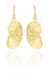 18K Gold Plated Matte Paisley Earrings (Small)