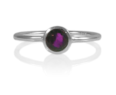 Square Open Sided Cocktail Ring Amethyst
